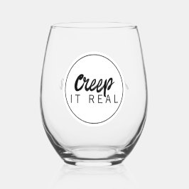 Creep It Real Personalized Halloween Weinglas Ohne Stiel