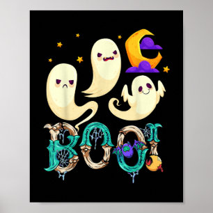 Creep It Real Skateboarding Ghost Retro Halloween Poster
