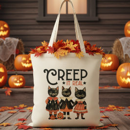 Creep It Real Vintag Kittens Retro Halloween Tragetasche