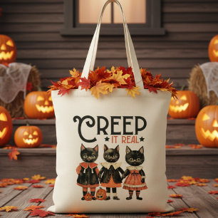 Creep It Real Vintag Kittens Retro Halloween Tragetasche