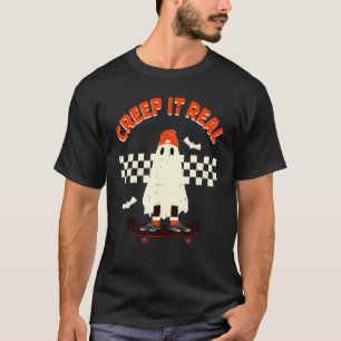 Creep It Real Vintage Retro Halloween Geist Junge  T-Shirt