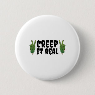 Creep It Real Zombie Hand Halloween Zombie Button