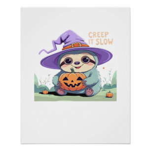 Creep It Slow � Süßes Faultier Halloween-Shirt Lus Poster