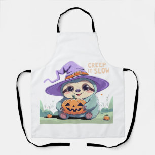 Creep It Slow � Süßes Faultier Halloween-Shirt Lus Schürze