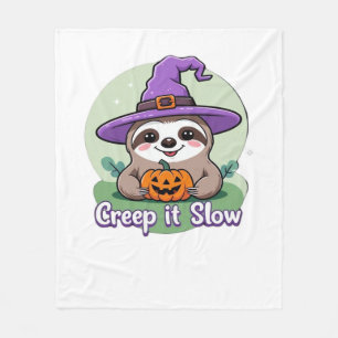 Creep It Slow � Süßes Halloween-Faultier-Shirt mit Fleecedecke