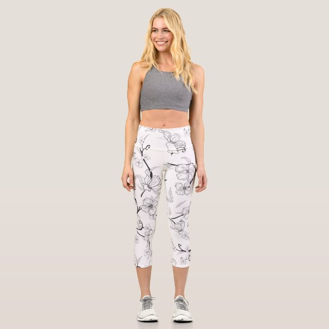 Creepe-Blume Muster 7 Capri Leggings (Vorderseite)