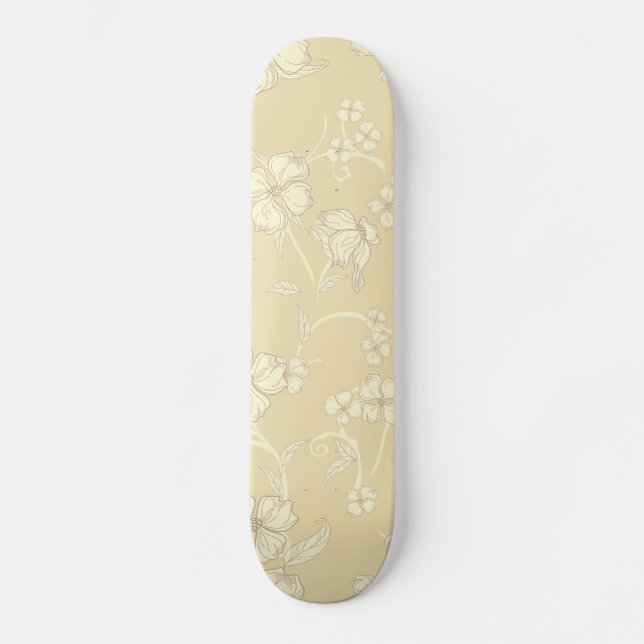 Creepe-Blume Muster 8 Skateboard (Vorderseite)
