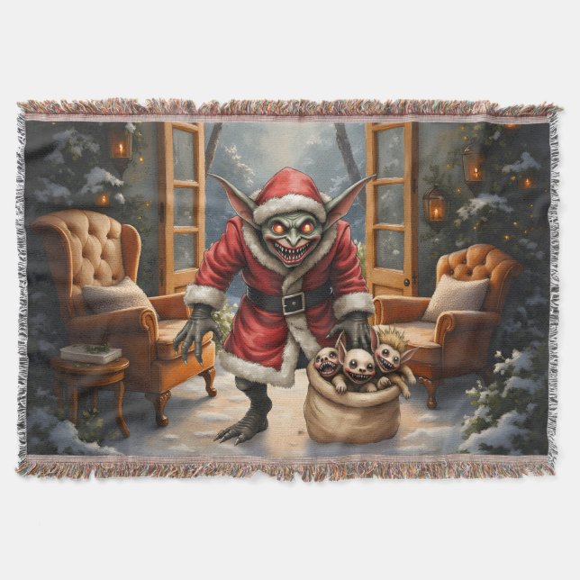 Creepe Christmas Goblin - Dark Fantasy Evil Santa Decke (Vorderseite)
