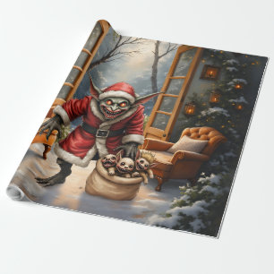 Creepe Christmas Goblin - Dark Fantasy Evil Santa Geschenkpapier