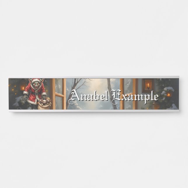 Creepe Christmas Goblin - Dark Fantasy Evil Santa Türschild (Vorderseite )