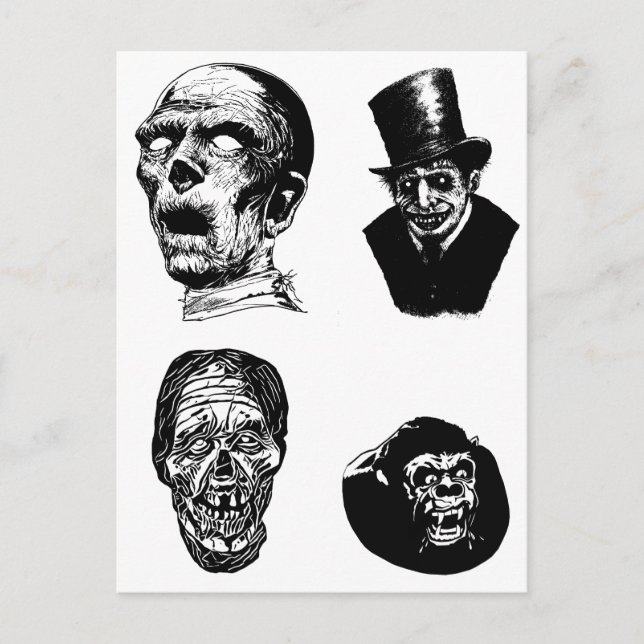 Creepe Monsters Kreaturen Horror Kunst Postkarte (Vorderseite)