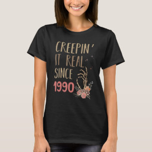 Creepin es Real Halloween Retro 1990 Feiertage Geb T-Shirt