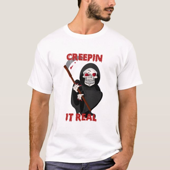 Creepin it echter beängstigender Schädel zwischen  T-Shirt (Vorderseite)