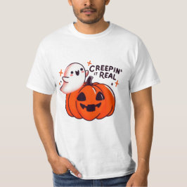 Creepin’ It Real - Friendly Ghost & Pumpkin T-Shirt