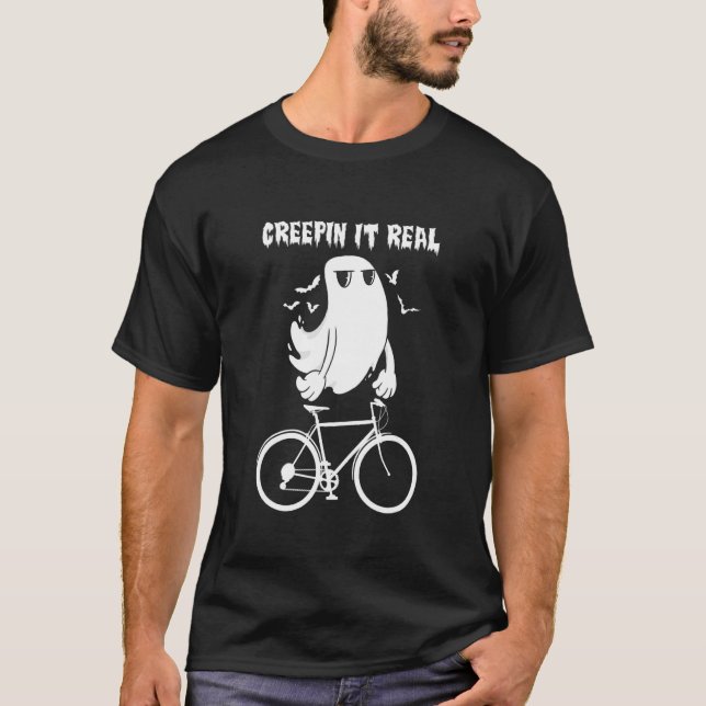 Creepin It Real Ghost Mountainbike T-Shirt (Vorderseite)