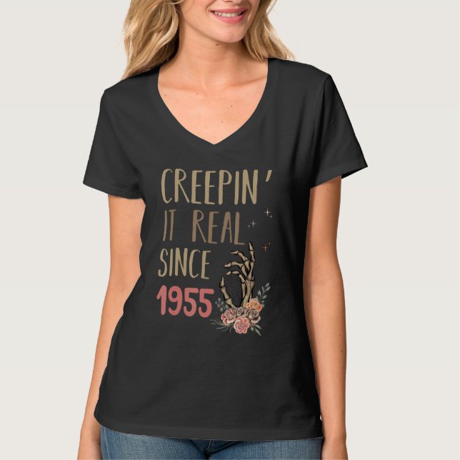 Creepin It Real Halloween Retro 1955 Holiday Spook T-Shirt (Vorderseite)
