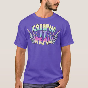 Creepin it Real Pastel Goth Ästhetik Skeleton Han T-Shirt
