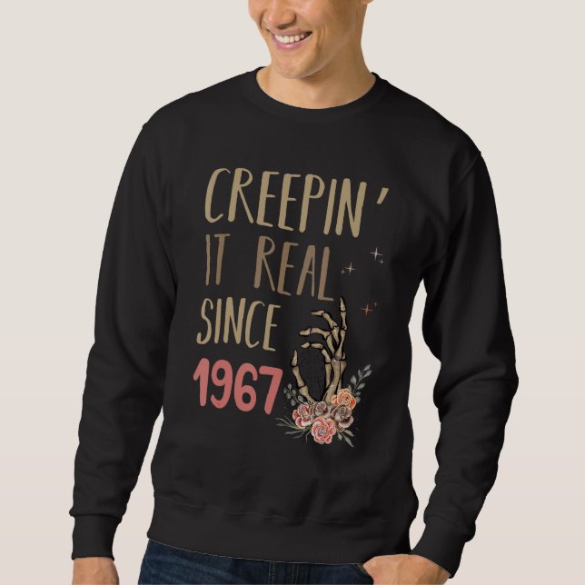 Creepin It Real Since 1967 Spooky Halloween Retro  Sweatshirt (Vorderseite)