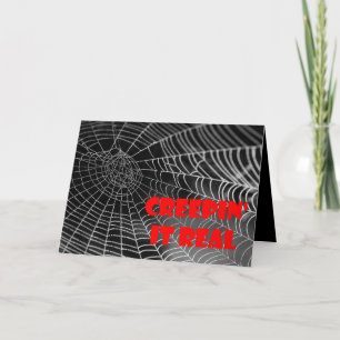 Creepin' it Real Spinnennetz Halloween Karte