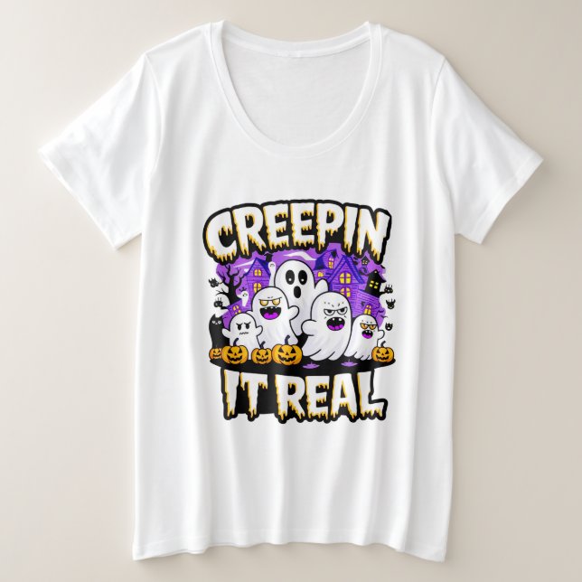 Creepin' it real | Spooky Halloween Design Fun Große Größe T-Shirt (Design vorne)