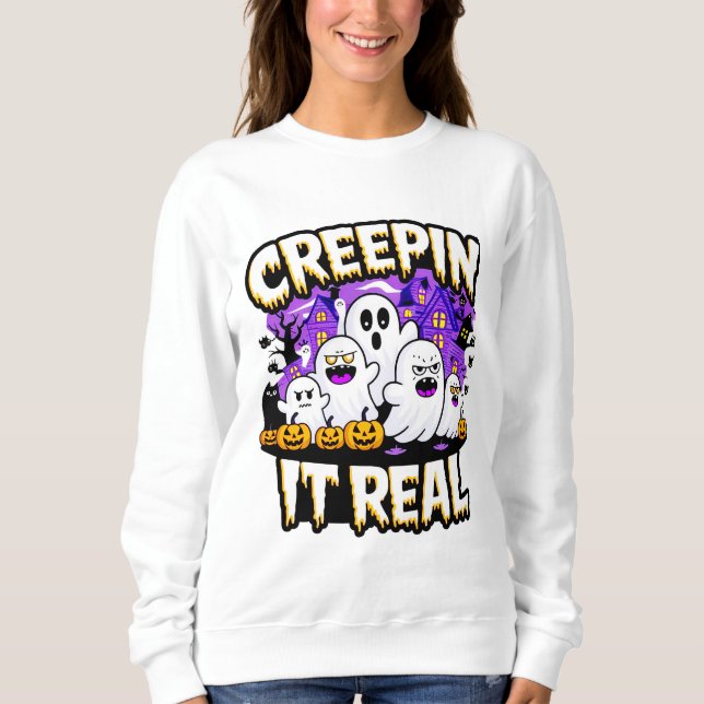 Creepin' it real | Spooky Halloween Design Fun Sweatshirt (Vorderseite)