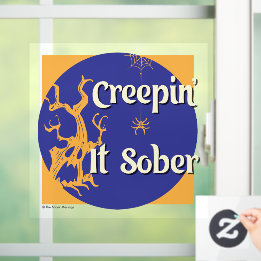 „Creepin’ It Sober“ | Alkoholfreie Halloween-Party Fensteraufkleber
