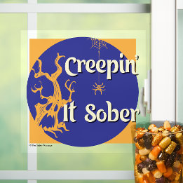 „Creepin’ It Sober“ | Alkoholfreie Halloween-Party Fensteraufkleber