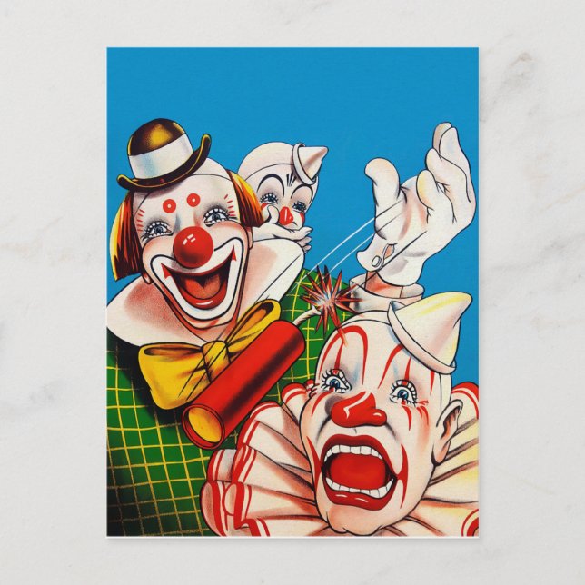Creepische Clowns Postkarte (Vorderseite)