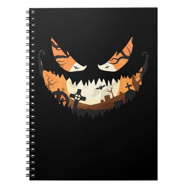 Creepischer Jack o Latern Spooky Halloween Notizblock (Vorderseite)