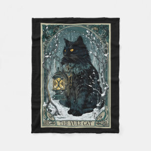 Creepmas Vintage Die Yule-Katze Tarotkarte Dunkles Fleecedecke