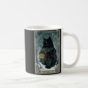 Creepmas Vintage Die Yule-Katze Tarotkarte Dunkles Kaffeetasse