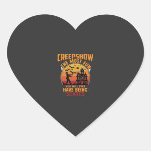 Creepshow Halloween Zombie Gruselhaus Sonnenunterg Herz-Aufkleber