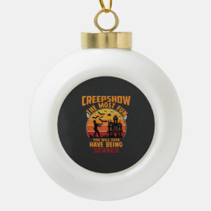 Creepshow Halloween Zombie Spukhaus Sonnenuntergan Keramik Kugel-Ornament
