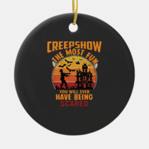 Creepshow Halloween Zombie Spukhaus Sonnenuntergan Keramik Ornament