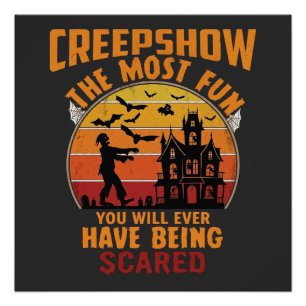 Creepshow Halloween Zombie Spukhaus Sonnenuntergan Poster