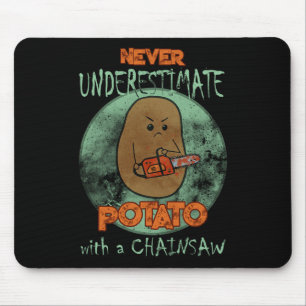 Creepy Angry Potato Chainsaw Horror Movie Lovers H Mousepad