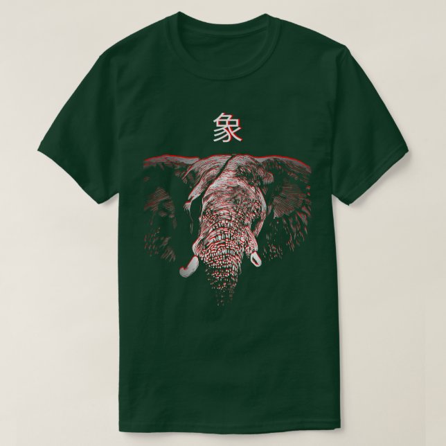 Creepy ArtworkJapanisch Dangerous Wild Elephant An T-Shirt (Design vorne)