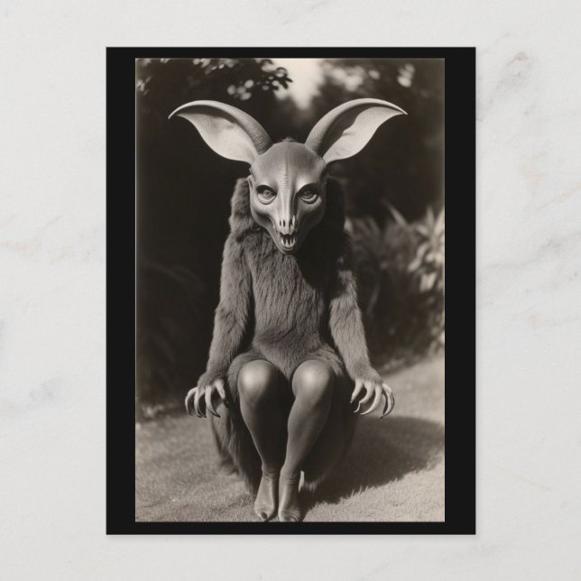 Creepy Bat seltsames Halloween Postkarte (Vorderseite)