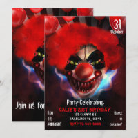 Creepy Beängstigend Killer Clown Halloween Geburts