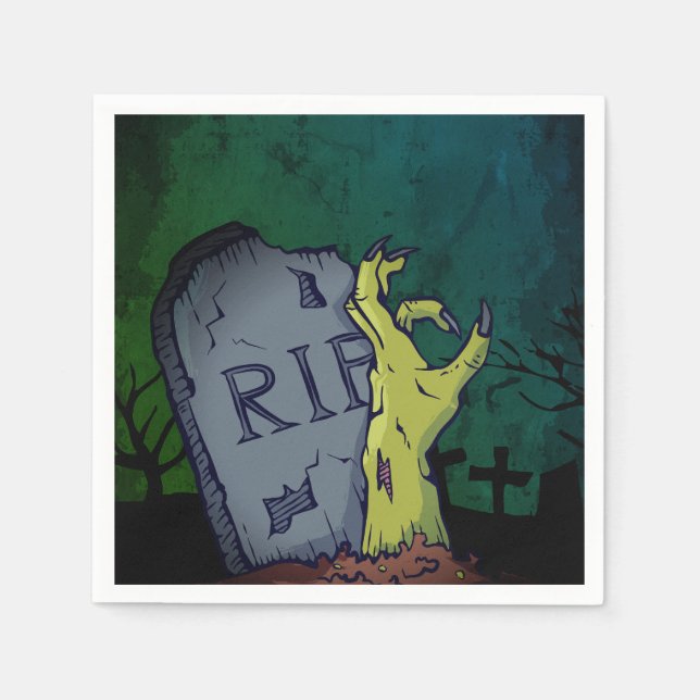 Creepy Beängstigend Zombie Hand Grave Halloween-Pa Serviette (Vorderseite)