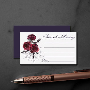 Creepy Beautiful Gothic Floral Bats Mommy Advice Begleitkarte