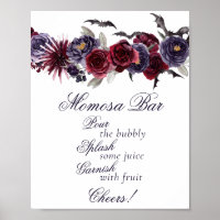 Creepy Beautiful | Gothic Floral Bats Momosa Bar