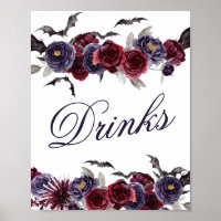 Creepy Beautiful | Gothic Floral Bats Offene Bar