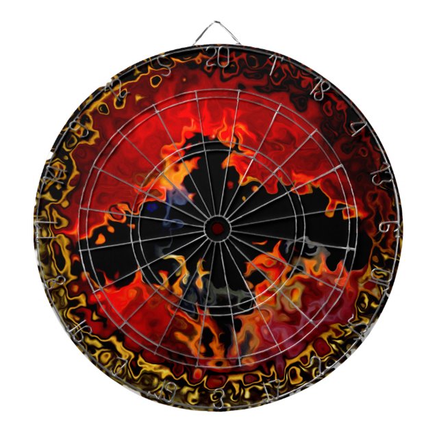 Creepy Black Bat Flames Dartscheibe (vorne)