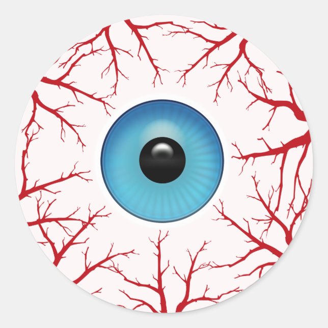 Creepy Bloodshot Eyeball Runder Aufkleber (Vorderseite)