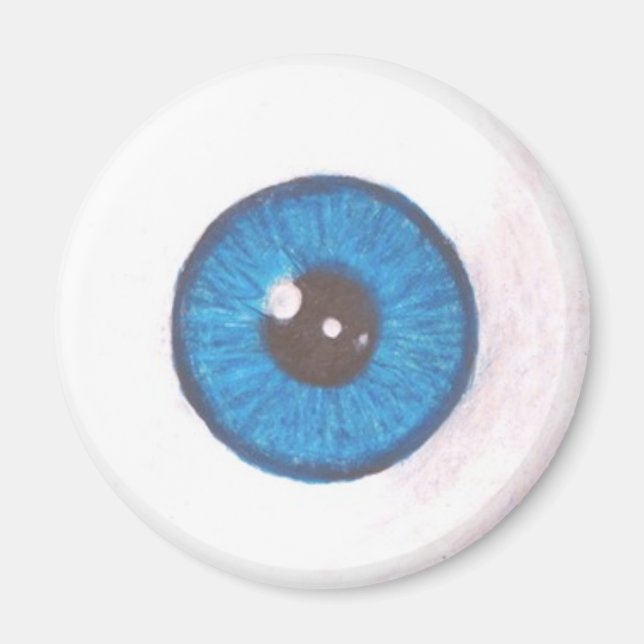 Creepy Blue Eyeball Magnet (Vorne)