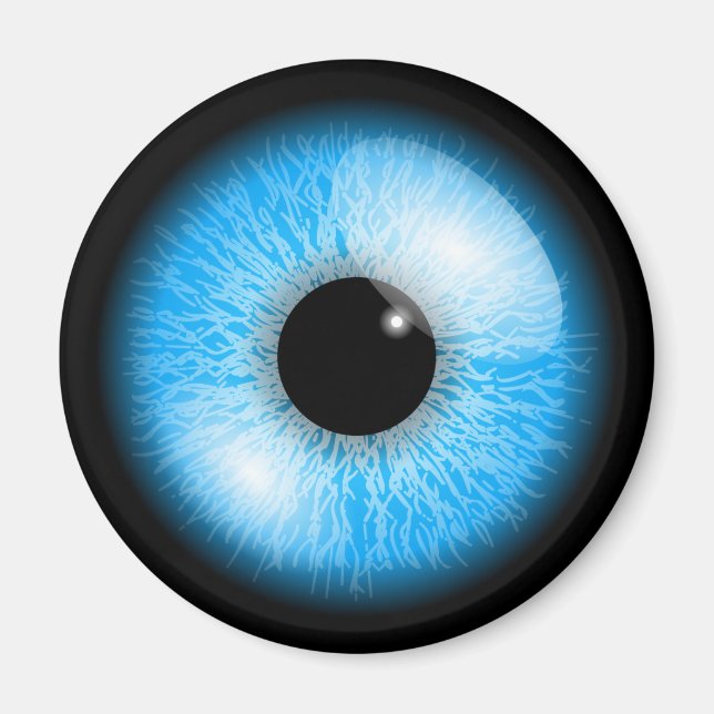 Creepy Blue Realistic Eyeball Print Magnet (Vorne)