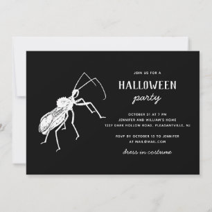 Creepy Bug Black Halloween-Party   Spooky Insect Einladung