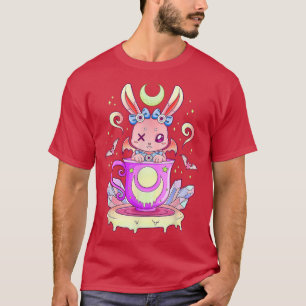 Creepy Bunny im Teacup Kawaii Pastel Goth Anime T-Shirt