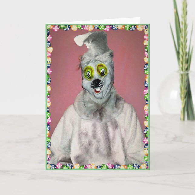 Creepy Bunny Ostercard Feiertagskarte (Vorderseite)
